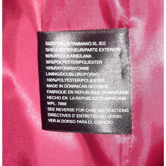 Michael Kors Red Wool Blend Double Breasted Short Pea Coat Jacket Blazer Size XL - Picture 5 of 6